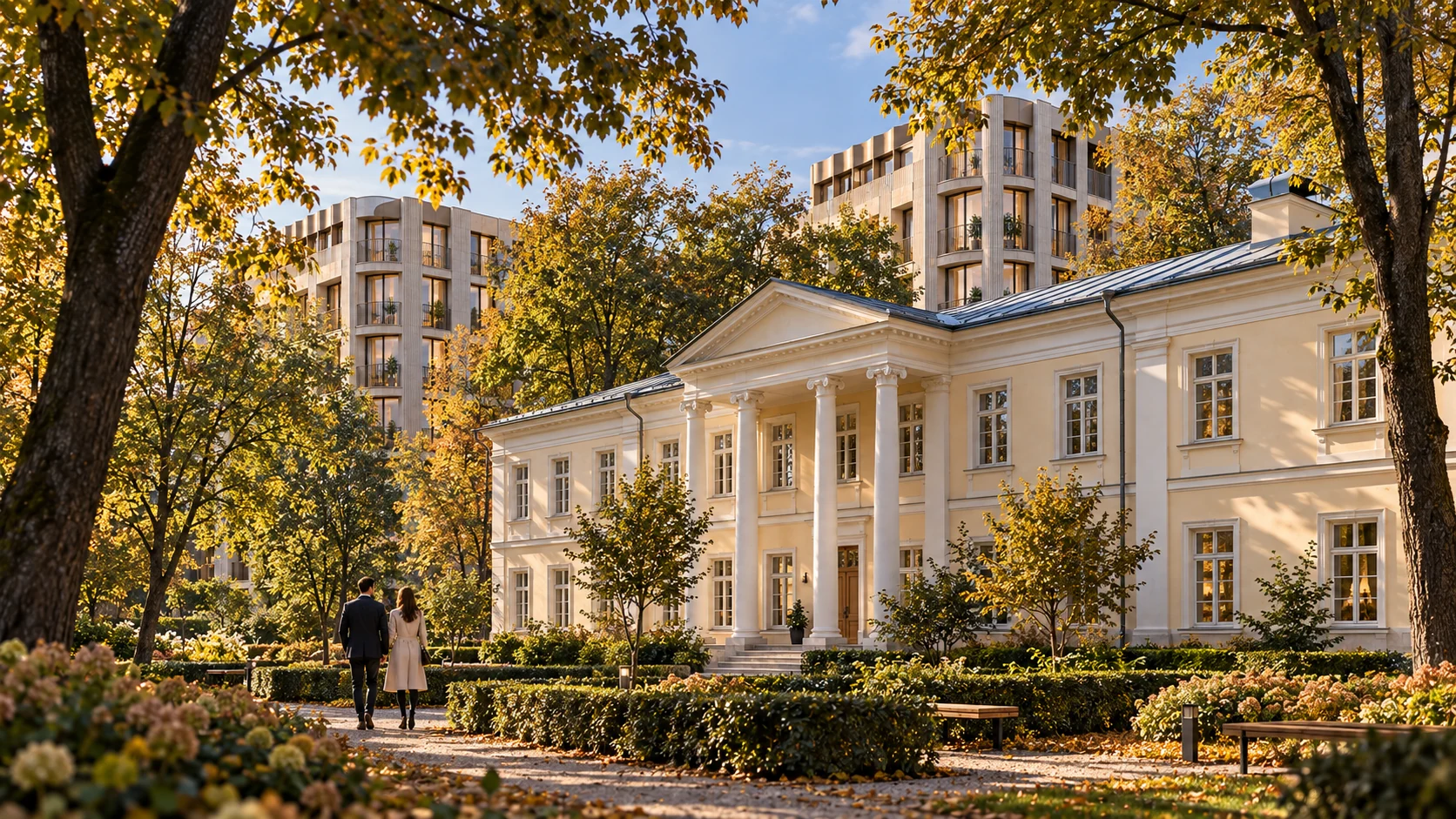 Историческая архитектура Павловской больницы в окружении сада